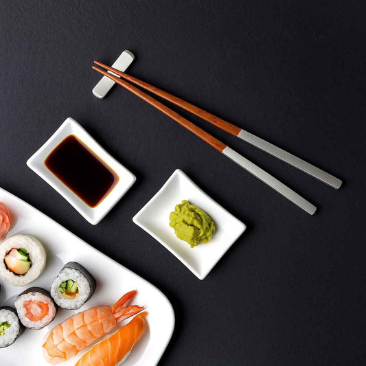 Pr 9" Chopsticks W/rect Rest Np